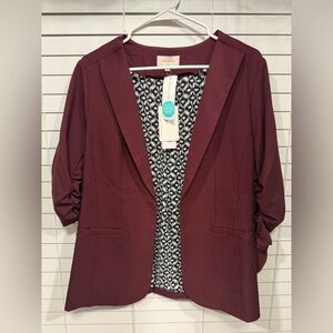 Skies Are Blue Maroon Blazer